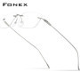 FONEX Titanium Glasses Frame Men Brand Design Square Rimless Frameless Eyeglasses Women Ultralight-Weight Japanese Eyewear 85708