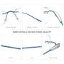 FONEX Titanium Glasses Frame Men Brand Design Square Rimless Frameless Eyeglasses Women Ultralight-Weight Japanese Eyewear 85708