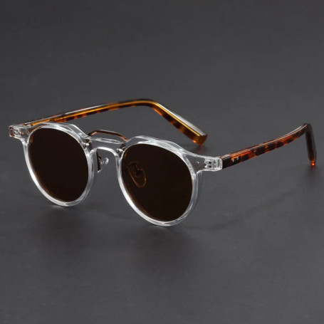 Clear Vintage Japanese Round Glasses UV400 Sturdy Metal inlay Acetate Eyeglasses 2024 New Trends for Men Sunscreen Sunglass