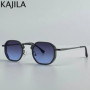 Small Frame Hexason Steampunk Sunglasses Men 2025 Luxury Brand Vintage Punk Eyewear Classic Polygon Metal Sun Glasses Male UV400