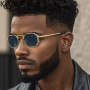 Small Frame Hexason Steampunk Sunglasses Men 2025 Luxury Brand Vintage Punk Eyewear Classic Polygon Metal Sun Glasses Male UV400