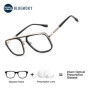 BLUEMOKY High Quality Metal Men Prescription Eyeglasses Pilot Graduated Glasses Anti Blue Light Optical Lenses with Recipe