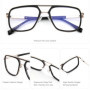 BLUEMOKY High Quality Metal Men Prescription Eyeglasses Pilot Graduated Glasses Anti Blue Light Optical Lenses with Recipe
