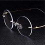 Retro round frame borderless ultra-light and ultra-thin reading glasses, unisex, super elastic and screw-free