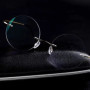 Retro round frame borderless ultra-light and ultra-thin reading glasses, unisex, super elastic and screw-free