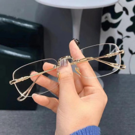 Frameless Trend Myopia Glasses Ultra-light Small Square Cut Edge Anti-blue Light Near Sight Glasses Ultra Light Unisex Glasses