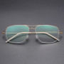 Denmark Design 8208 Titanium Glasses Frame Men Women Screwless Eyewear Ultralight Double Beam Square Eyeglasses Handmade Fashion