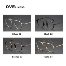 2025 Pure Titanium Glasses Frame Men women Retro Round Brand Design Eyeglasses frames Eyewear High Quality Ultralight spectacles
