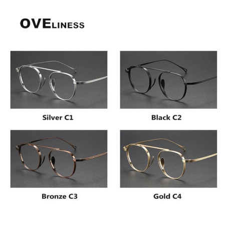 2025 Pure Titanium Glasses Frame Men women Retro Round Brand Design Eyeglasses frames Eyewear High Quality Ultralight spectacles