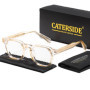 CATERSIDE Trend Anti Blue Light Glasses Women TR90 Frame High Quality Retro Square Computer Reading Glasses Men Optical Eyewear