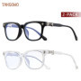 TANGOWO Classic Square Anti Blue Light Glasses For Men And Women Black & Transparent Frame Unisex Computer Wearing Women Glasses