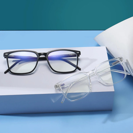 VIVIBEE Classic Square Blue Light Blocking Men Glasses Screen Gaming TR90 Black Anti Ray Eyeglasses Computer Network Eyewear