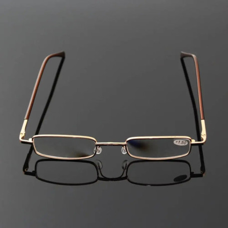 Portable Eye Protection Reading Glasses Ultralight Metal Square Eyeglasses Optical Spectacle Eyeglass for Men Women