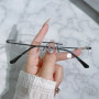 Metal Rimless Myopia Glasses Vintage Retro Men Business Near Sight Eyeglasses Finished Prescription Ladies Minus Eyewear Diopter