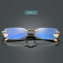 Men Women Square Reading Glasses Business HD Lens Rimless Eyeglasses Women's Trendy Presbyopia Prescription Eyewear +1.0 To +4.0