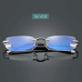 Men Women Square Reading Glasses Business HD Lens Rimless Eyeglasses Women's Trendy Presbyopia Prescription Eyewear +1.0 To +4.0