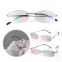 Blue Light Blocking Memory Titanium Rimless Reading Glasses Men&Women Presbyopic Eyeglasses Frame +1+1.5+2+2.5+3