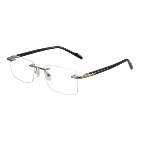 ZENOTTIC M Size Trendy Metal Complete Prescription Glasses For Men Rimless Rectangle Myopia Optical Eyeglasses With Recipe