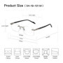 ZENOTTIC M Size Trendy Metal Complete Prescription Glasses For Men Rimless Rectangle Myopia Optical Eyeglasses With Recipe