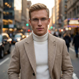 ZENOTTIC High-quality Rimless Rectangle Prescription Glasses Anti Blue Light/Photochromic Optical Eyeglasses For Men