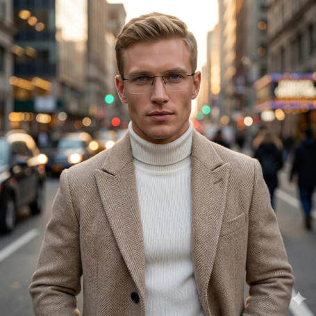 ZENOTTIC High-quality Rimless Rectangle Prescription Glasses Anti Blue Light/Photochromic Optical Eyeglasses For Men