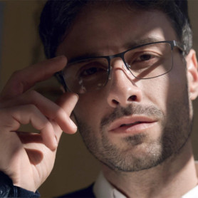 BLUEMOKY Fashion High Quality Square Minus Progressive Prescription Glasses Carbon Fiber Frame Multifocal Men's Grade Eyeglasses