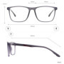 Rectangle Large TR90 Men And Women Full Rim Glasses Frame Light Plastic Square Spectacle With Spring Hinge For Prescription Lens