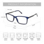 ZENOTTIC XL SizeTrendy Men Prescription Eyeglasses Square Progressive Optical Glasses Anti Blue Light Myopia Hyperopia Eyewear