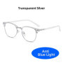 VIVIBEE Retro Semi Rimless Blue Light Blocking Glasses Men TR90 Vintage Anti Computer Ray Filter Gaming Women Eyeglasses