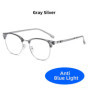 VIVIBEE Retro Semi Rimless Blue Light Blocking Glasses Men TR90 Vintage Anti Computer Ray Filter Gaming Women Eyeglasses