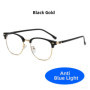 VIVIBEE Retro Semi Rimless Blue Light Blocking Glasses Men TR90 Vintage Anti Computer Ray Filter Gaming Women Eyeglasses