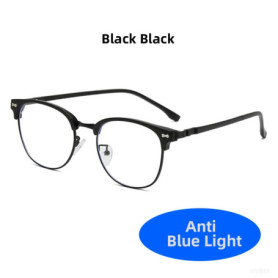 VIVIBEE Retro Semi Rimless Blue Light Blocking Glasses Men TR90 Vintage Anti Computer Ray Filter Gaming Women Eyeglasses