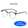 VIVIBEE Retro Semi Rimless Blue Light Blocking Glasses Men TR90 Vintage Anti Computer Ray Filter Gaming Women Eyeglasses