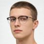 VIVIBEE Retro Semi Rimless Blue Light Blocking Glasses Men TR90 Vintage Anti Computer Ray Filter Gaming Women Eyeglasses