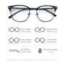 VIVIBEE Retro Semi Rimless Blue Light Blocking Glasses Men TR90 Vintage Anti Computer Ray Filter Gaming Women Eyeglasses