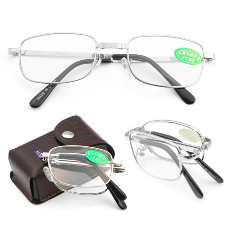 Foldable Reading Glasses Folding Presbyopia Men Women Metal Retro Computer Reading glasses with case 1.0 1.5 2.0 2.5 3.0 3.5 4.0