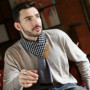 leo anvi brand designer Winter scarf for men warm Soft Houndstooth Tartan Jacquard fashion Scarfs gift Men Business Scarf