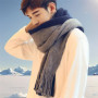 Designer Patchwork Patchwork Striped Men's Knitted Scarf Winter Warm Pashmina Neckerchief Soft Long Casual Male Bufanda Muffler