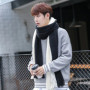 Designer Patchwork Patchwork Striped Men's Knitted Scarf Winter Warm Pashmina Neckerchief Soft Long Casual Male Bufanda Muffler