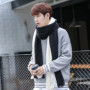 Designer Patchwork Patchwork Striped Men's Knitted Scarf Winter Warm Pashmina Neckerchief Soft Long Casual Male Bufanda Muffler
