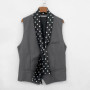 Men's British Retro Black and White Polka Dot Business Casual Small Scarf Versatile Long Scarf Decorative Neck Scarf Wide Tie
