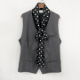 Men's British Retro Black and White Polka Dot Business Casual Small Scarf Versatile Long Scarf Decorative Neck Scarf Wide Tie