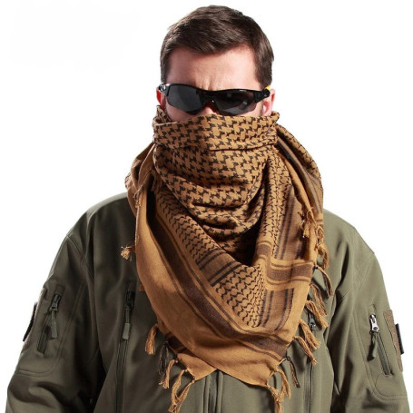 Tactical Desert Arab Scarf Keffiyeh Shemagh Windproof Army Military Shawl Neck Cover Head Wrap for Men Outdoor Hunting Hiking