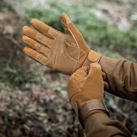 CHRLCK Men Anti-Scratch Cycling Tactics Gloves Wear-resistant Full Finger Hiking Gloves Summer Non-Slip Camping Training Gloves