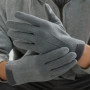 Winter Men Plush Warm Cashmere Outdoor Sports Cycling Mittens Women Three Ribs Suede Leather Touch Screen Driving Glove J98