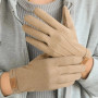 Winter Men Plush Warm Cashmere Outdoor Sports Cycling Mittens Women Three Ribs Suede Leather Touch Screen Driving Glove J98