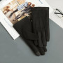 Winter Men Plush Warm Cashmere Outdoor Sports Cycling Mittens Women Three Ribs Suede Leather Touch Screen Driving Glove J98