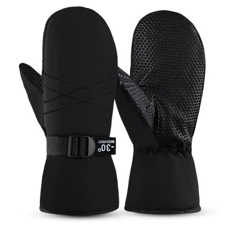 Men Women Ski Mittens Waterproof Snow Gloves Windproof Thermal Cycling Gloves Black Outdoor Sport Snowboard Gloves