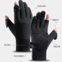 Two Fingers Warm Gloves Winter Sport Ski Cycling Gloves Two-Fingerless Outdoor Warm Windproof Gloves for Men Driving Fishing