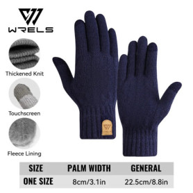 WRELS Winter Gloves Knit Gloves for Men Women Touch Screen Warm Running with Thermal Soft Knit Lining Glove for Running Driving